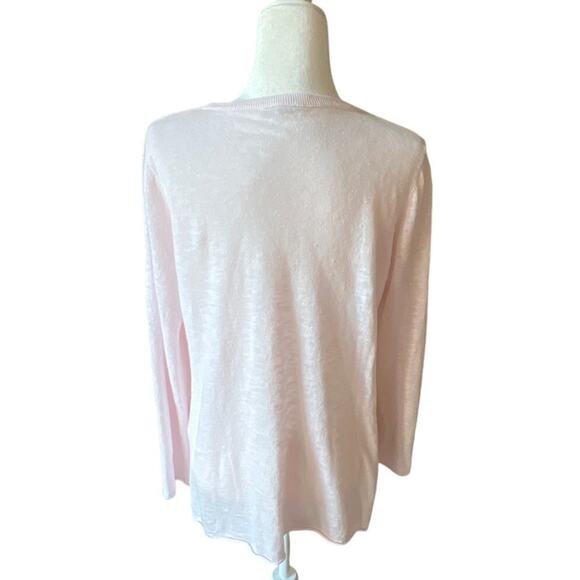 Eileen Fisher Pastel Pink Organic Linen Crew Neck Top Women's Size S Sustainable - Picture 6 of 10